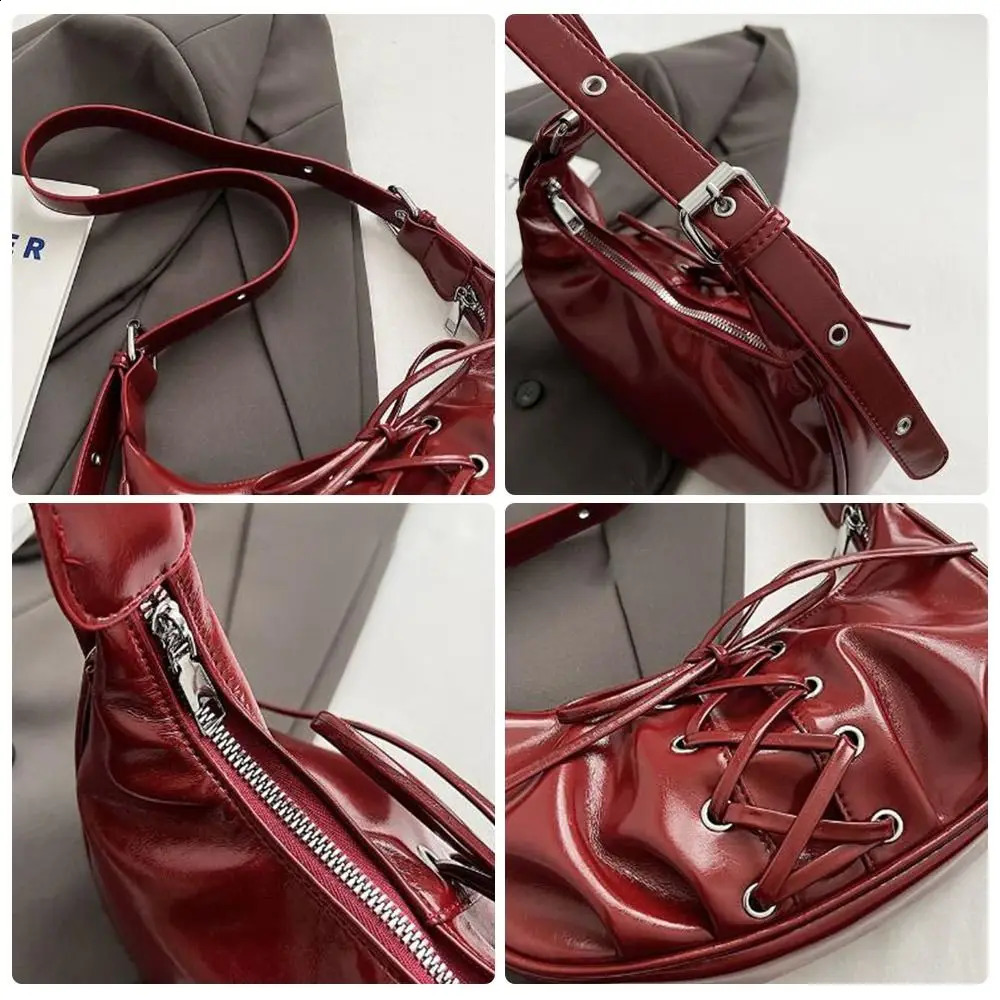 Creative gift zipper handbag Harajuku PU shoulder bag durable casual handbag 240912