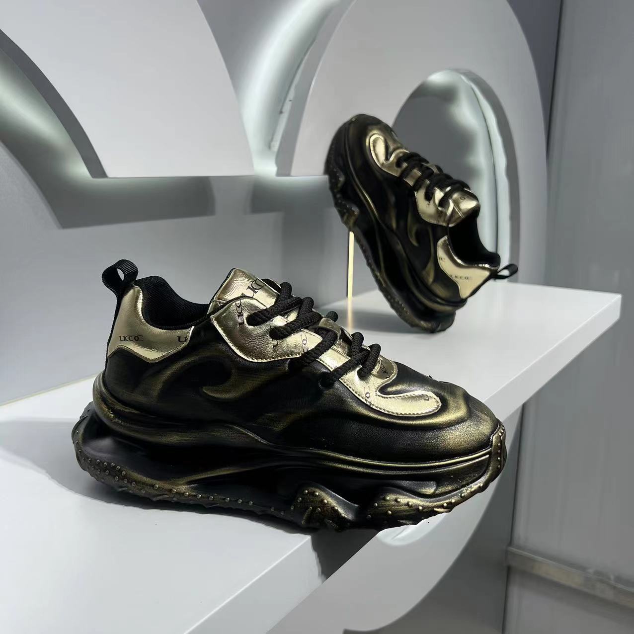 Ddmybear 2024 Autumn New Men's Thick Soled Tall Dad Fashionable Versatile Sports Trendy Brand Old Dirty Shoes Chinese Brand Shoes F915-149