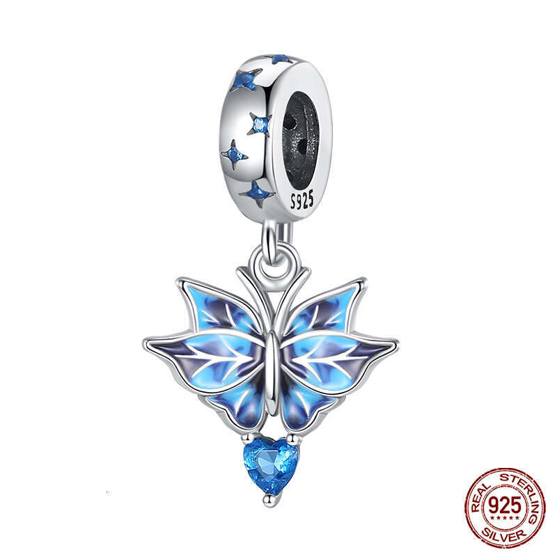 925 Fashion Silver Colorful Butterfly Dragoy Hummingbird Spring Series Charms Beads Fit Original Bracelet Jewelry