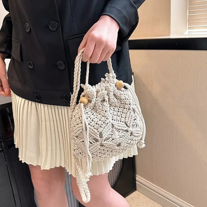Cute y ner straw womens shoulder cross bucket bag fashion leisure summer travel beach 240913