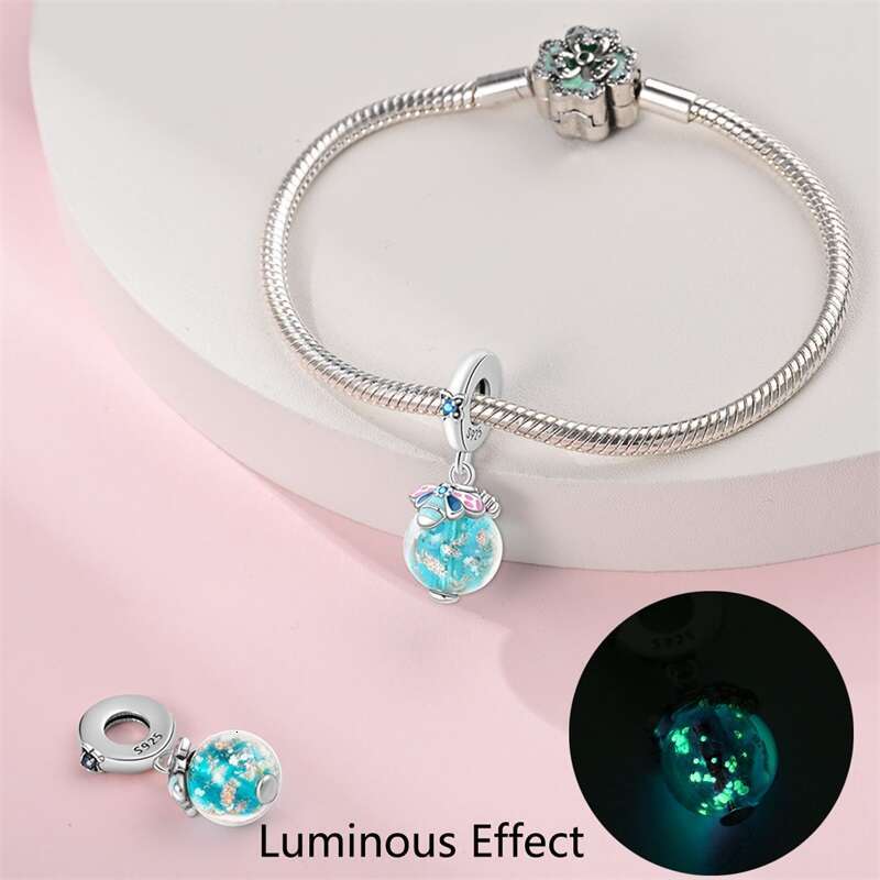925 Sterling Silver Deer Luminous Animal Charms Bead Fit Original Bracelets DIY Jewelry New Term Party Gift