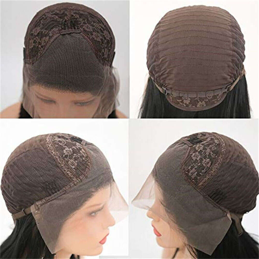 13X4 Ombre Copper Short Lace Front Silky Straight Bob Wig For Women Daily Use Cosplay Synthetic Hair