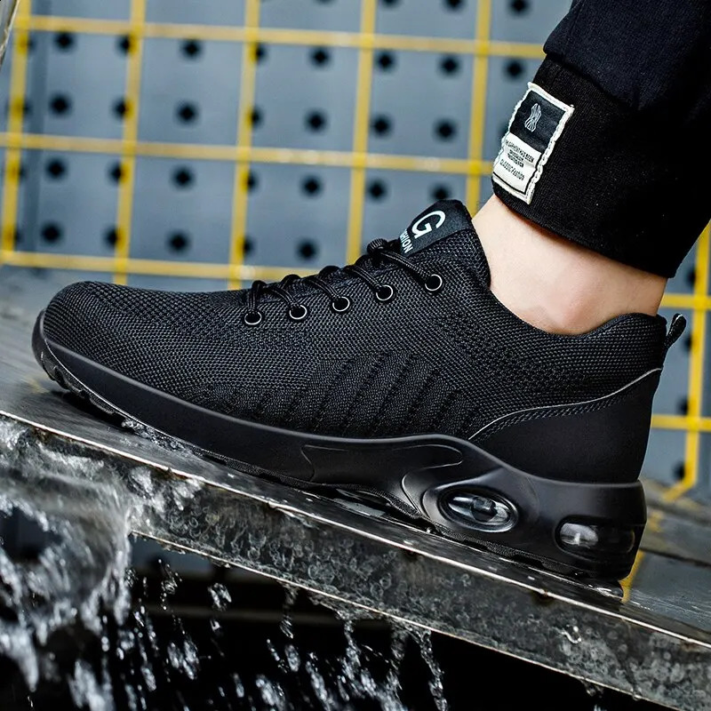 2025 new Summer Air Cushion For Men Women Breathable Work Sneakers Steel Toe Shoes Anti-puncture Safety Protective Shoe 240904