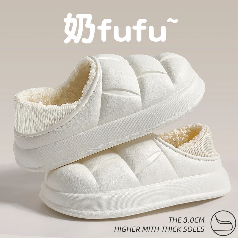 Neutral EVA slippers indoor sandals warm home shoes solid color waterproof soft thick sole fun womens dual-use 240914