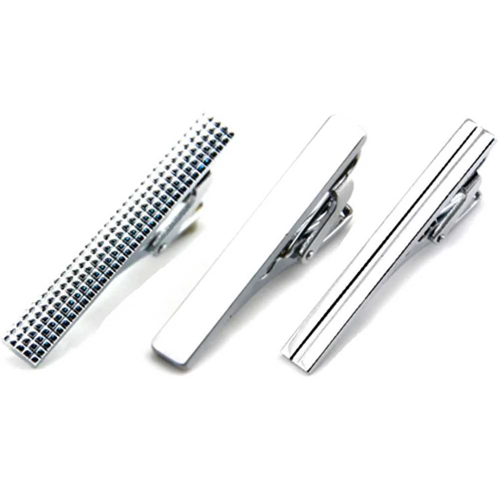 3-Pack Mens 4CM Tight Tie Clip Silver Stainless Steel Neck Buckle Pin BWTZF0022A W240914