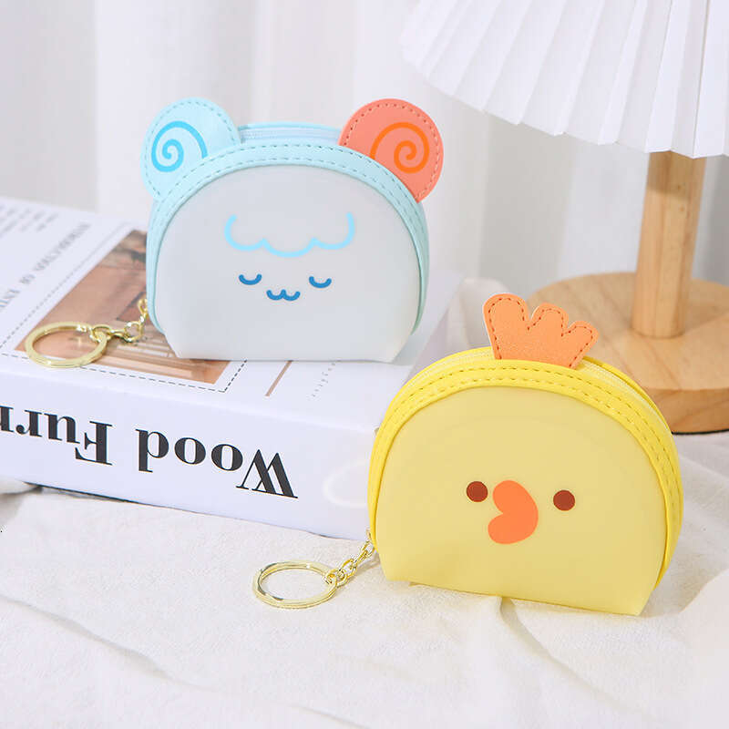 AMZZ Cartoon Jelly Color Cute Animal Zero Gift Couple Zipper Small Wallet Frog Rabbit Coin Bag Df