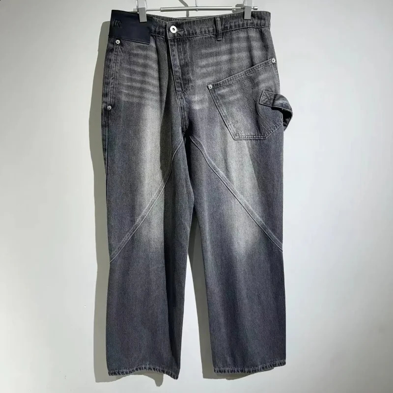 ss JW Vintage Patchwork Jeans Y2k Pants Casual Versatility Sweatpants Men Trousers Streetwear Clothing Clothes High Street 240909