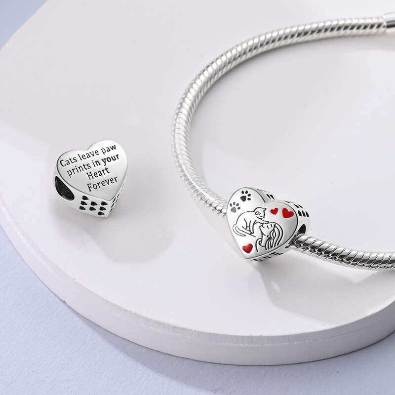 925 Sterling Silver Heart Dog Warm Family Charms Beads Fit Original Bracelets Fine DIY Mother's Day Jewelry Gifts
