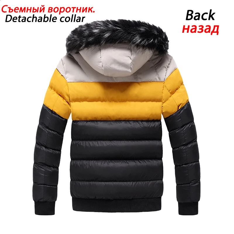 Mens Winter Jacket Casual Warm Thick Waterproof Parkas Coat Men Outwear Windproof Fur Collar Hat Parka Jacket Male 240911