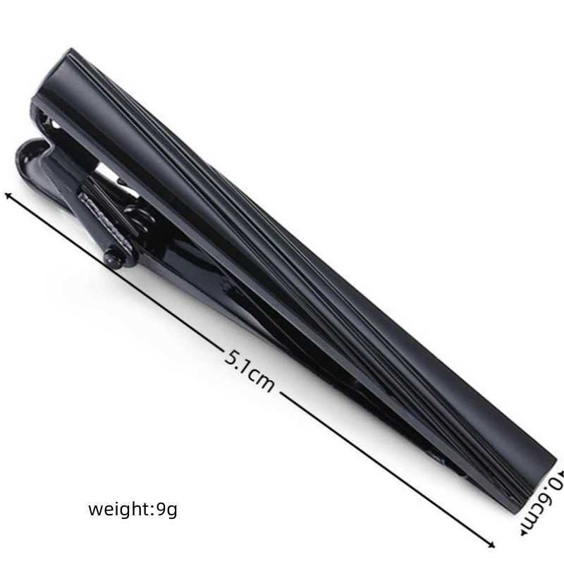 Mens Business Set Tie Clip Copper Material Black Stripe Tie Clip Fashion Brand Jewelry Wholesale W240914