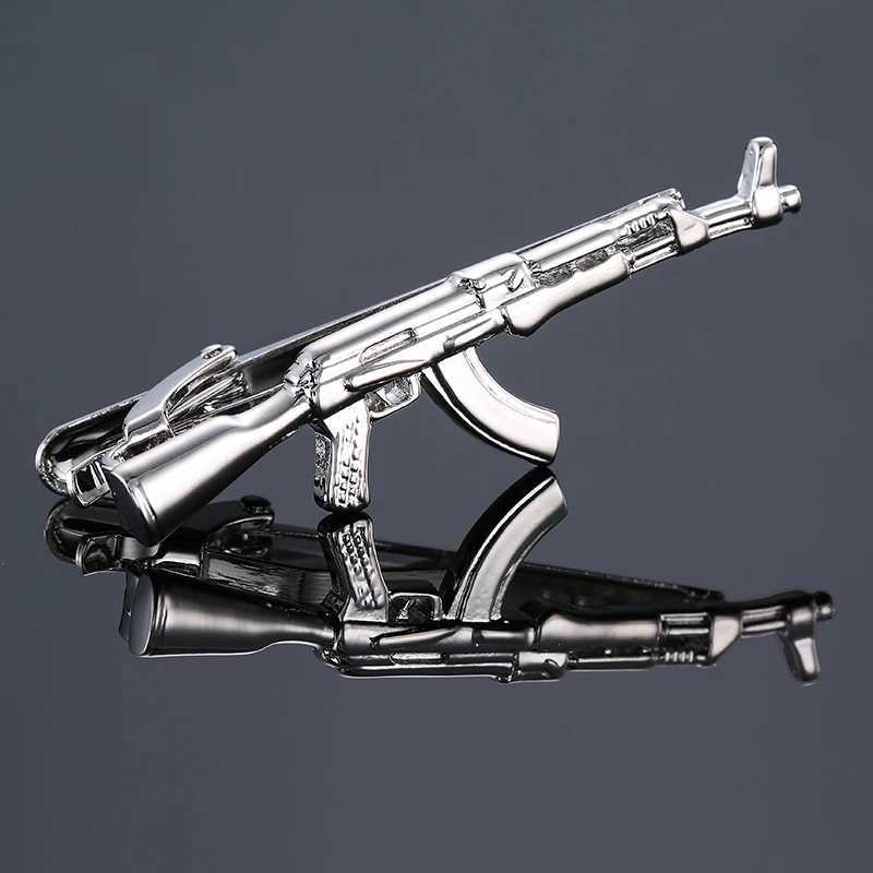 DY high-quality brass semi-automatic submachine gun model tie clip mens high-end business wedding tie clip wholesale W240914