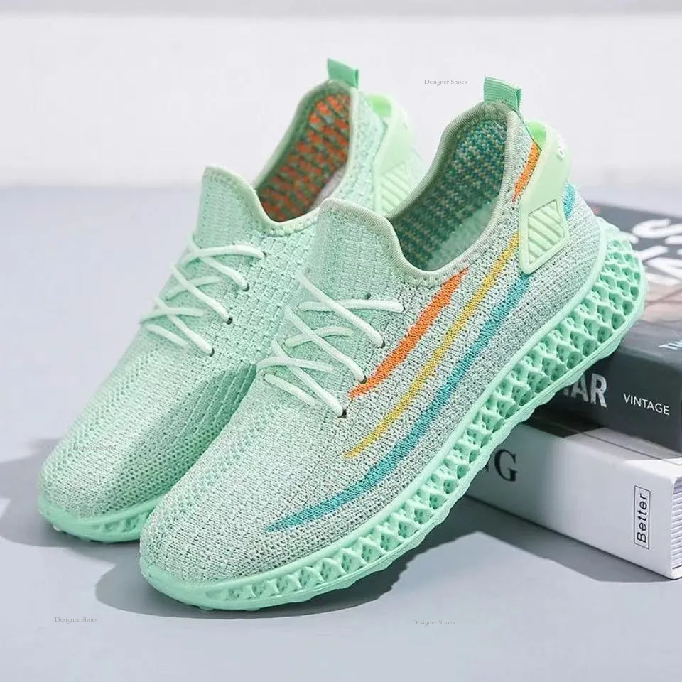 Summer GAI New Running Shoes Breathable Comfortable Non-Slip Women Men White Pink Walking Sneakers