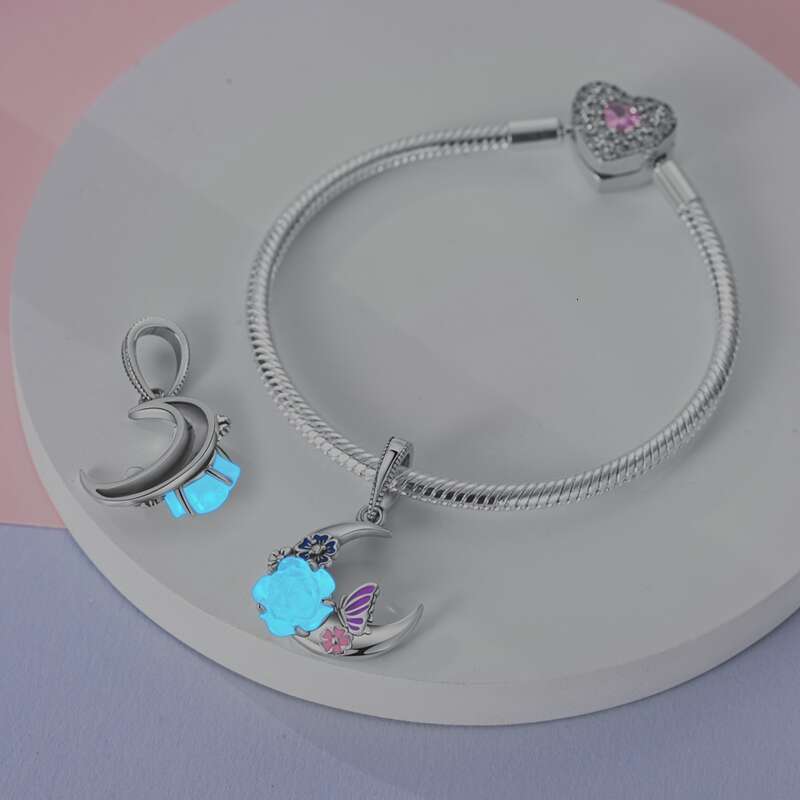 Fit Original Bracelets 925 Sterling Luminous Moon Virgin Mary Mother Life Tree Charms Beads Fashion DIY Jewelry