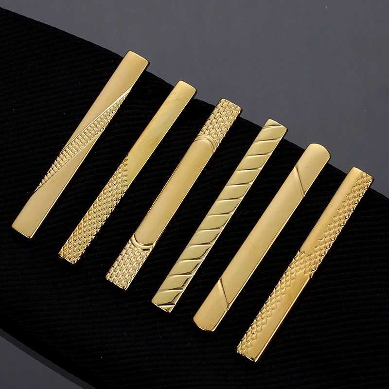Luxury Tie Clip Classic Simple Style Pin Buckle Bar Gold Mens Business Necklace Clip Metal Mens Jewelry Accessories W240914