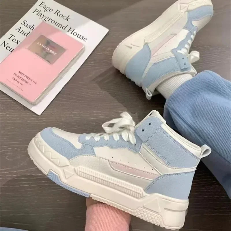 Blue Platform Sneakers Women's Sports Shoes Vintage Casual Vulcanize Kawaii Lolita Haruku School Boot Female Flats New Trend