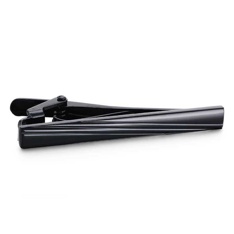Mens Business Set Tie Clip Copper Material Black Stripe Tie Clip Fashion Brand Jewelry Wholesale W240914