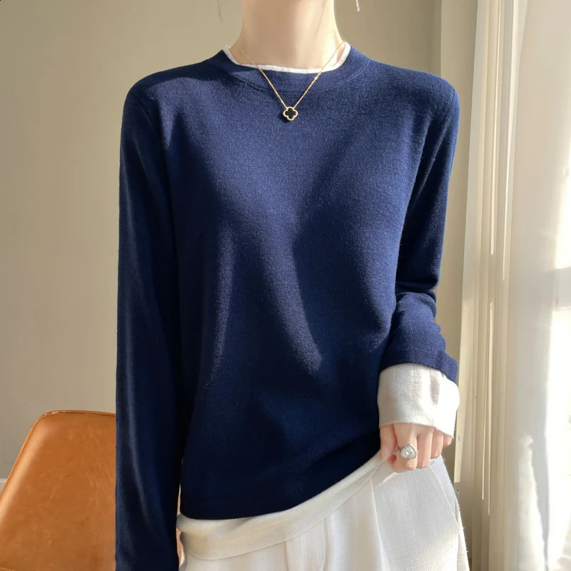 Knitted floral womens twopiece color blocked sports shirt loose fitting 240906