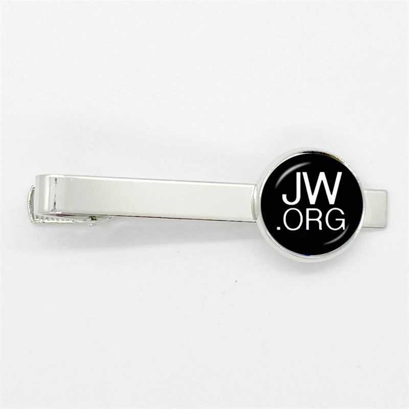 2023 New Steampunk Jehovahs Witness Tie Clip JW. Org high-quality round handmade jewelry glass gemstone clip W240914