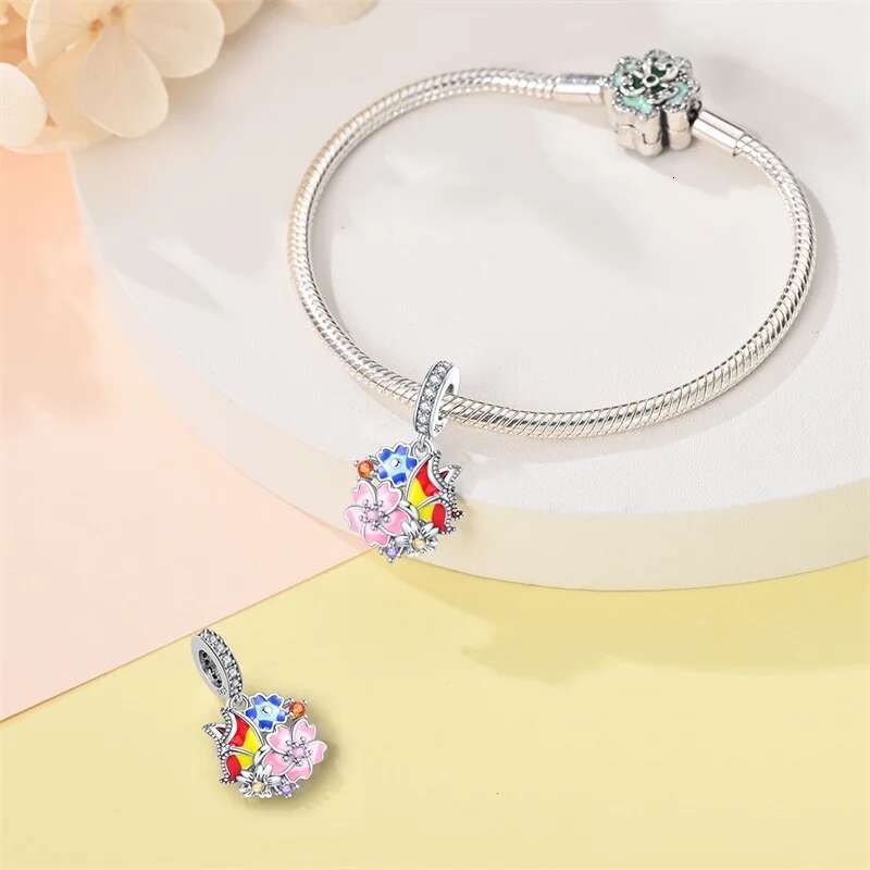 925 Sterling Silver wers Butterfly Creative Garden Mushroom Snail Charms Beads Fit Original Bracelets DIY Jewelry