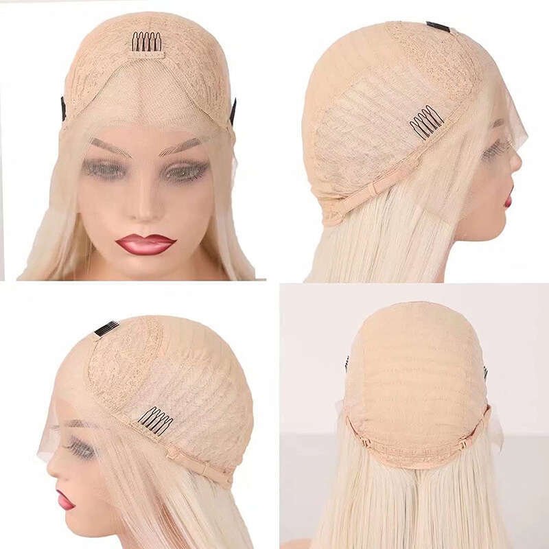 AIMEYA Platinum Blonde For Women Heat Resistant Synthetic Hair Natural Haire Short Bob Lace Front Wig