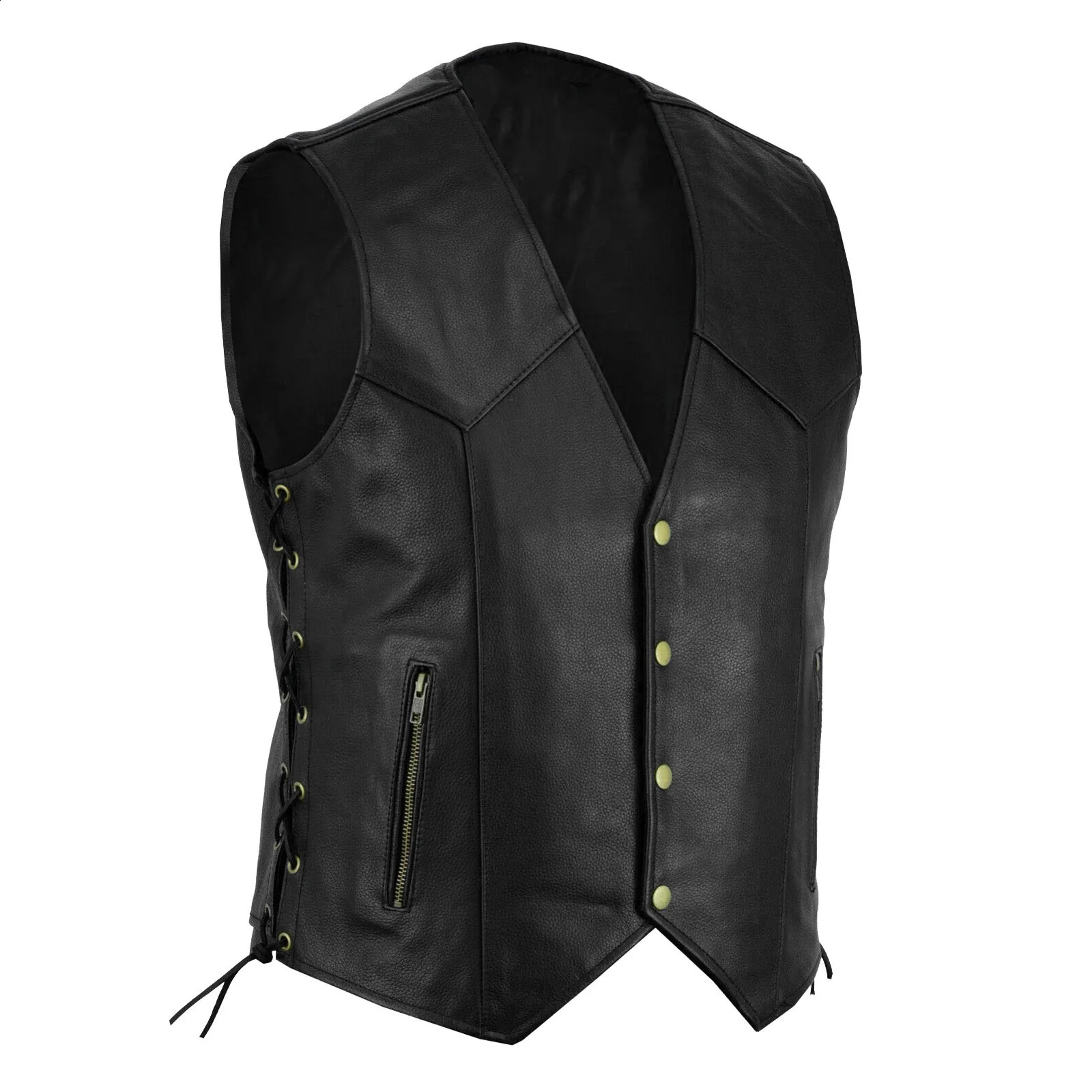 Men Fashion Leather Vest Motorcycle Fleet Punk Leather Vest Coat European and American Style Handsome Blazer Vest Coats 240912