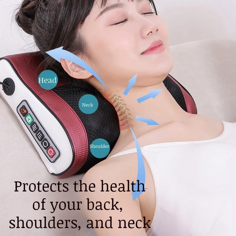 Electric Cervical Massage Pillow Tool Body Heating Kneading Massage Neck Tui Na Neck Back Neck Massager ForShoulder 240914