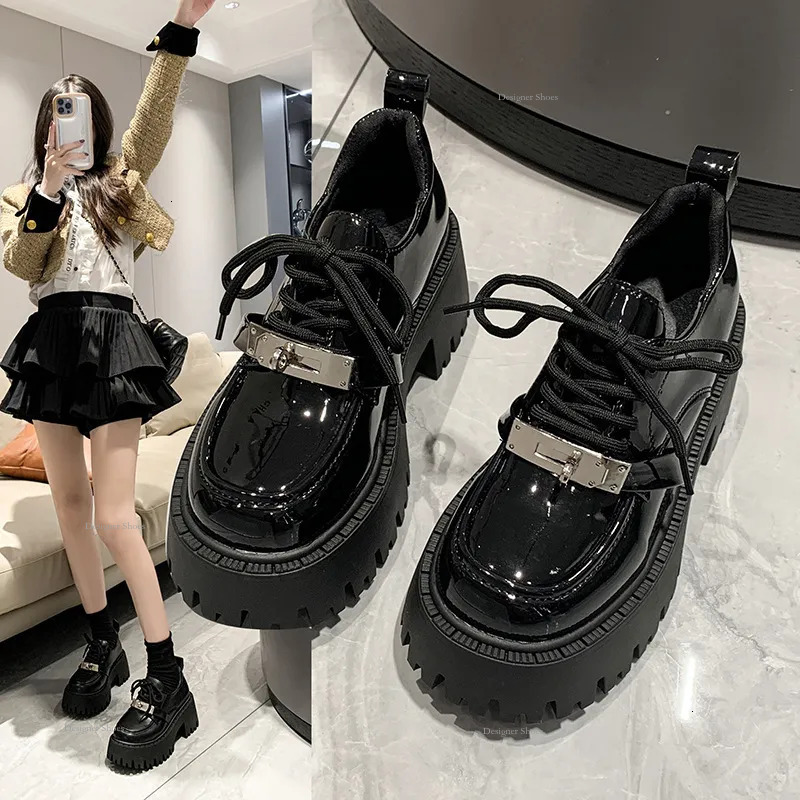 Leather Shoes Small British Style Loafers For Women, 2024 Summer New Minimalist Casual Dress With Thick Soles And Increased Height