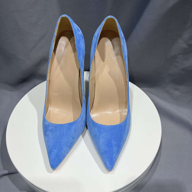 Basic Suede Pumps 2023 High Heel Brand Fashion For Women Sexy Pointed Toe 8Cm 10Cm 12Cm Wedding Shoes Size 43 44 45