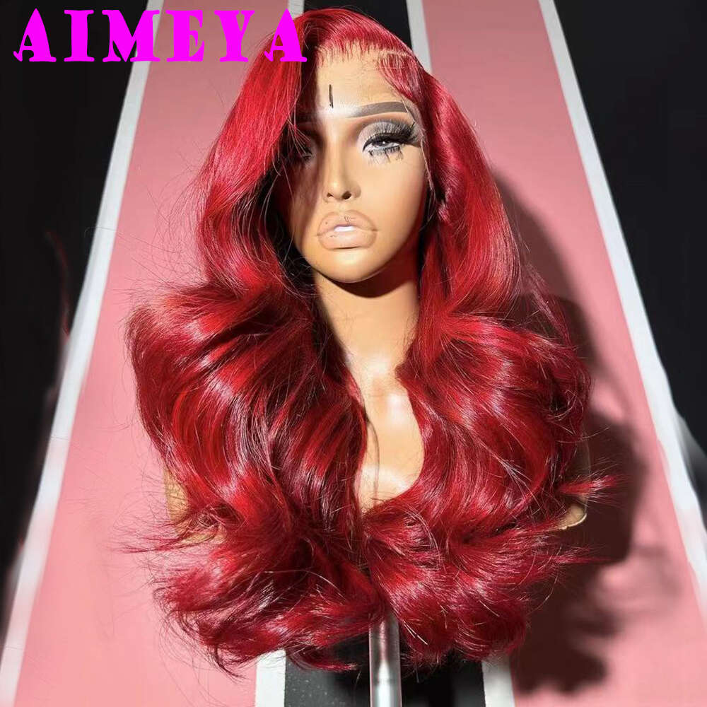 AIMEYA Lace Front Wigs For Women Natural Haire Synthetic Hair Royal Blue Long Body Wave Daily Use Cosplay Wig