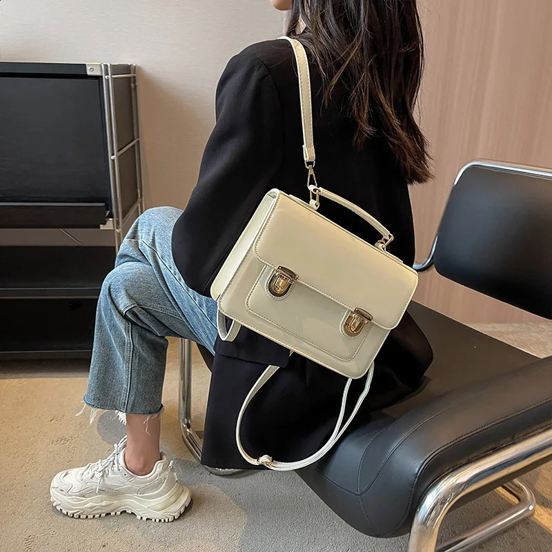 Korean style womens OL Vingate Mormcore backpack handbag briefcase shoulder bag 240912