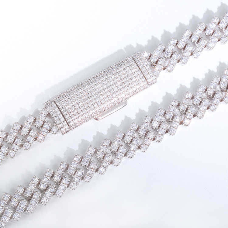 GRA Certificate 10mm Single Row Cuban Chain Fine Jewelry D/VVS Moissanite Cuban Link Chain Rapper Hip Hop Necklace Jewelry