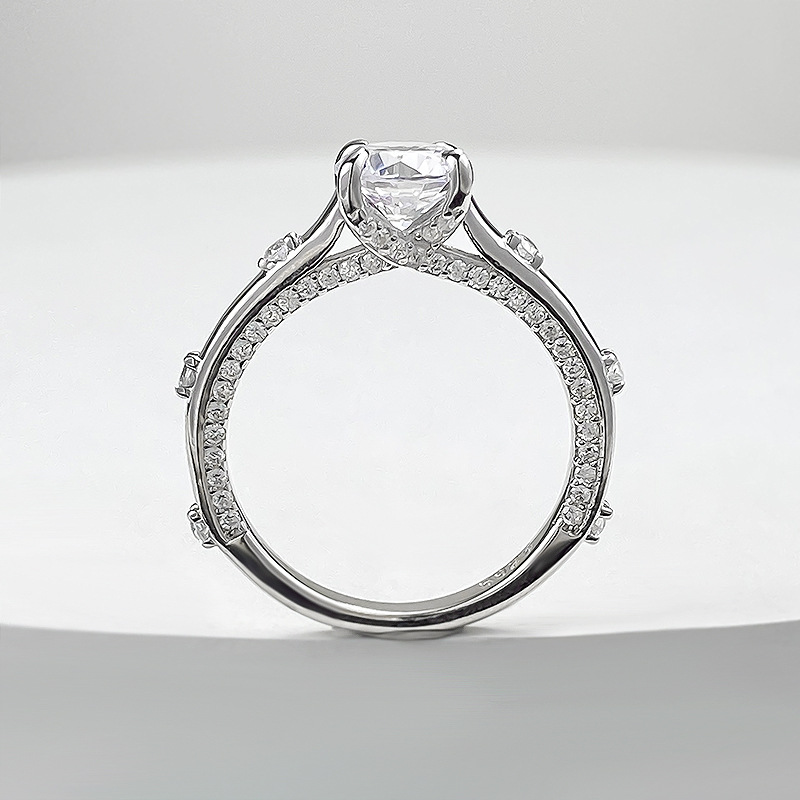 1CT Moissanite Engagement Ring: Sterg Sier, Round Cut, 2024 Jewelry