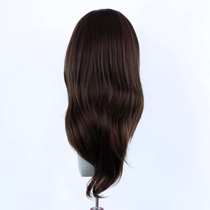 AIMEYA Fashion Dark Brown Lace Front For Women Girls Natural Wave Free Part Synthetic Daily Wear Cosplay Wig