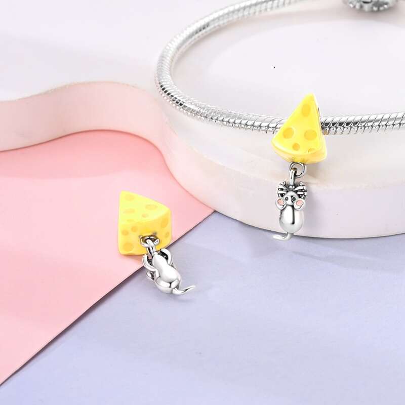 New 925 Sterling Silver Luminous Magic Fish Cat Mouse Family Charms Beads Fit Original Bracelets DIY Gifts for women jfine jewelry