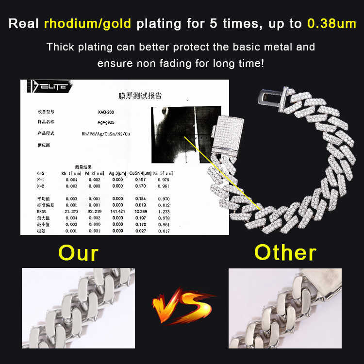 Custom name clasp 10mm 12mm 2rows cuban S sier with VVS moissanite hip hop chain passed tester rapper necklace