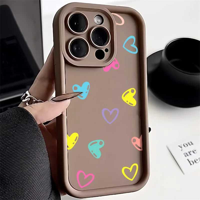 Cute Little Love Heart Phone Case For iPhone 14 Case iPhone 11 13 12 15 16 Pro Max X XS XR 7 8 Plus SE Soft Silicone Cover P240914