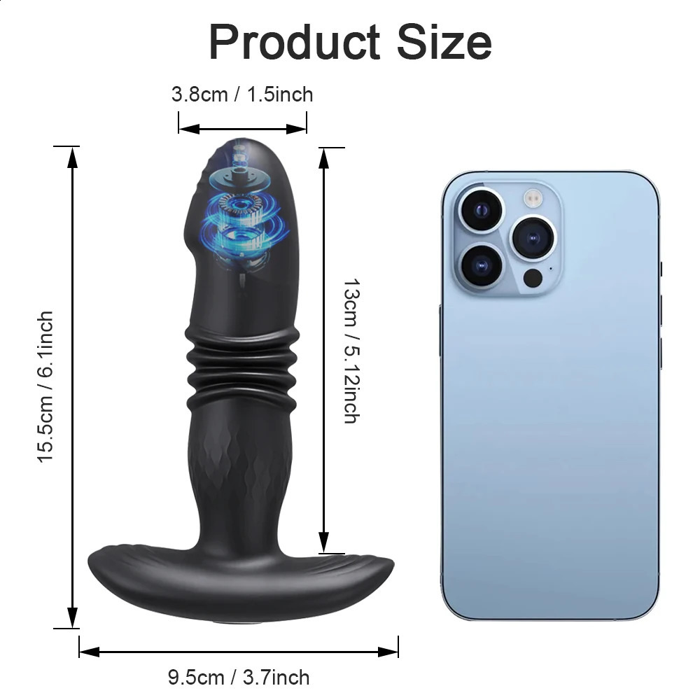 Male Thrusting Prostate Massager Bluetooth APP Vibrator for Men Gay Anal Plug Wireless Remote Butt Sex Toy Couples 241226