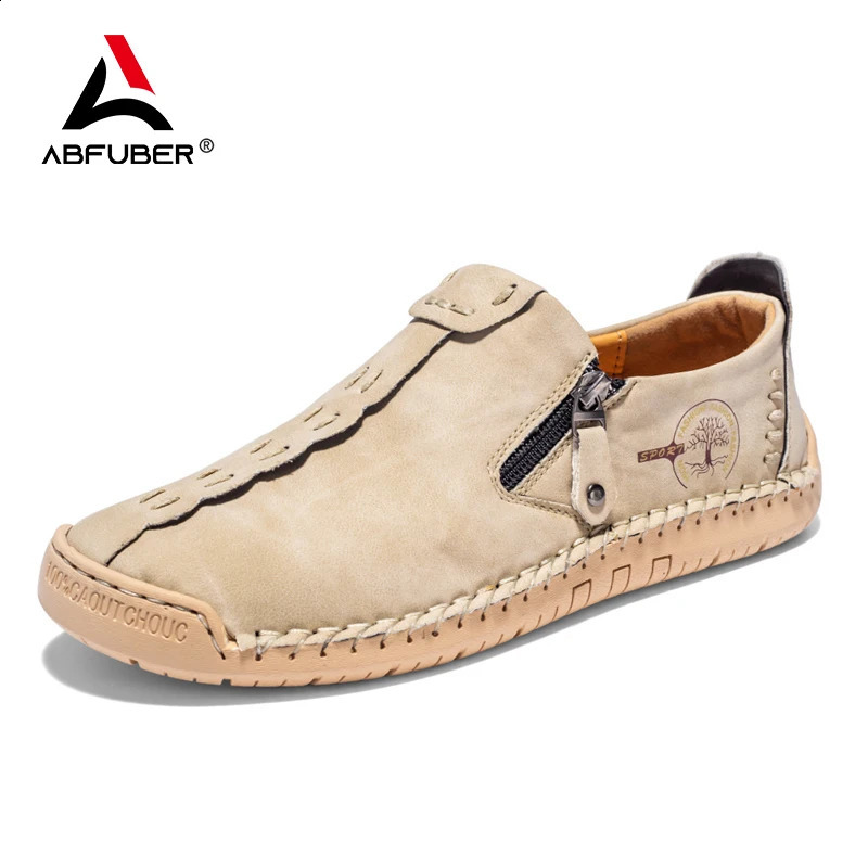 Handmade Leather Men Shoes Casual Slip On Loafers Breathable Leather Shoes Men Flats Moccasins Tooling Shoes Plus Size 240909CJ