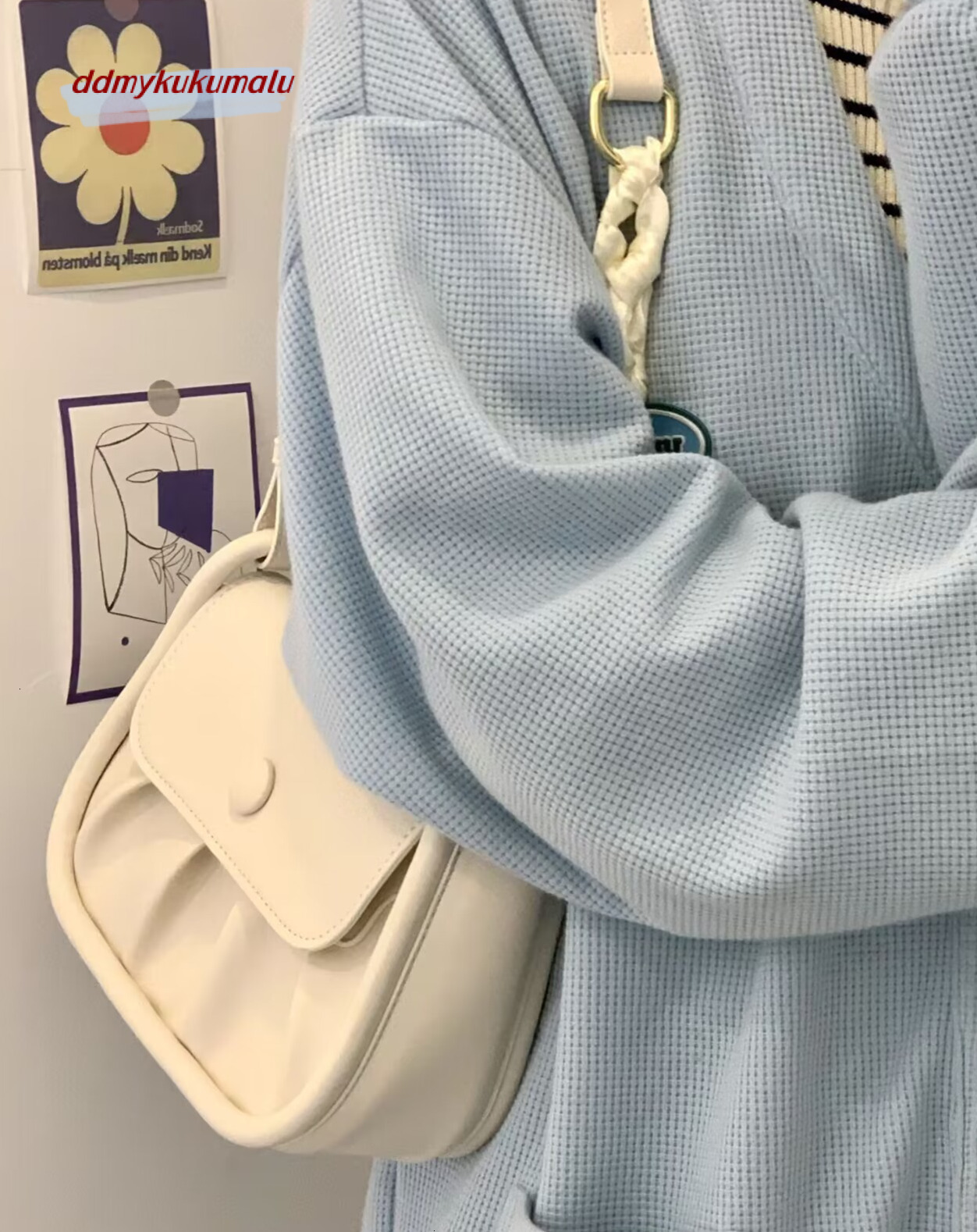 Women's 2024 New Trendy Girls High Quality Small Square with Folded Underarm Versatile One Shoulder Crossbody Bag H724#24 kukumalu