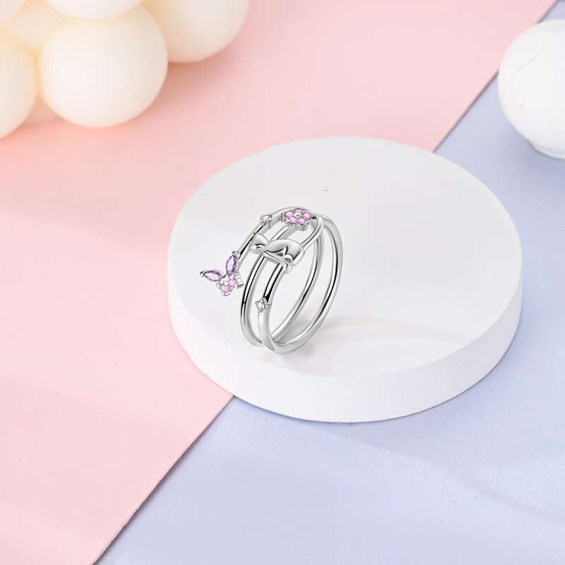 Rings For Women 925 Sterling Silver Sunflower Butterfly V Shaped Irregular Star Zircon Rings Engagement Wedding Party Jewelry