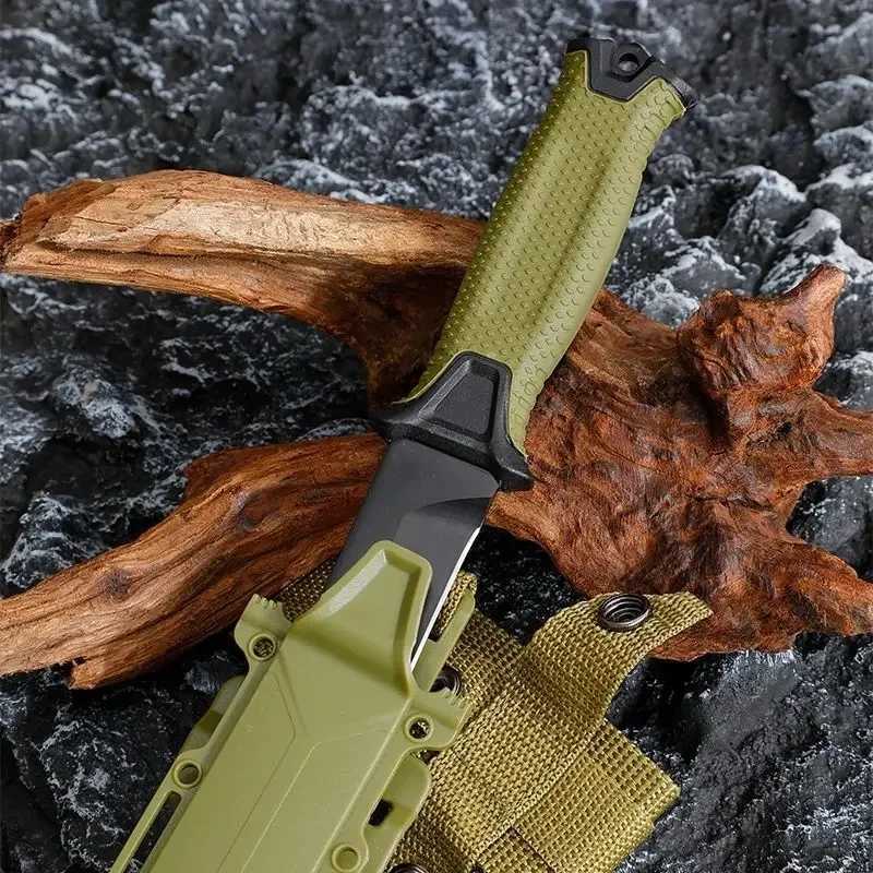 Tactical knife New outdoor jungle tactical straight knife edc portable self-defense survival knife with K sheath outdoor hunting knife M240914