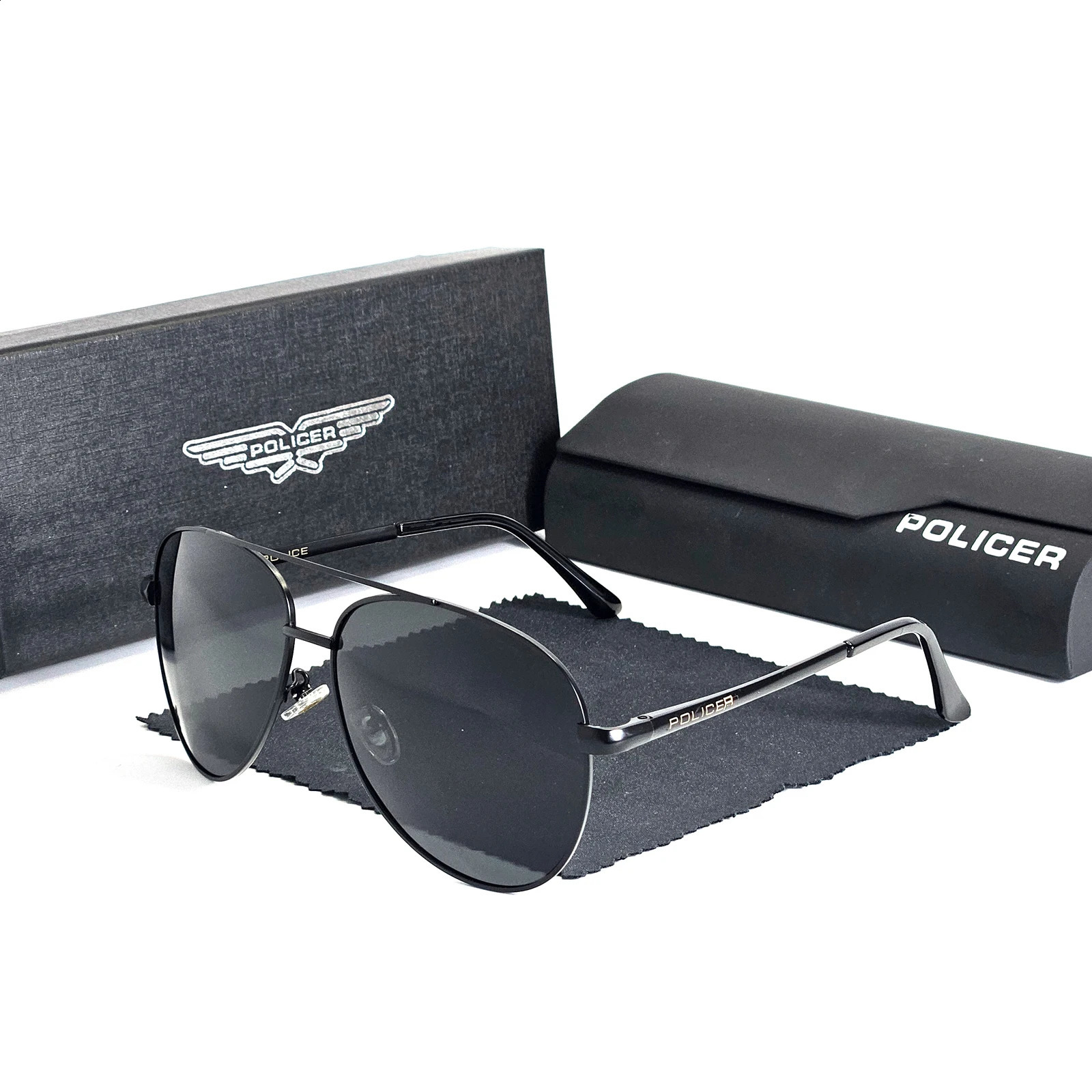 Policer Sunglasses Polarized for Men Classic Sun GlassesHigh Quality s Eyewears Pilot Goggle UV 400 Protection 5932 240910