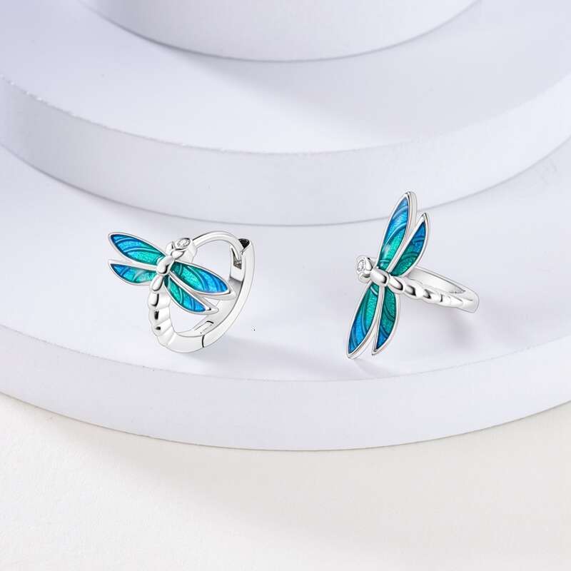 2024 Spring Hoop For Women 925 Sterling Silver Ladybugs Bees Butterfly Dragonflies Insect Earrings Fine Jewelry