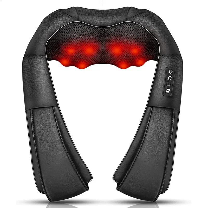 16 head black knee acupressure neck electric massager deep tissue shoulder massager home and car massager 240914