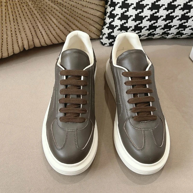 2024 Unisex Cowhide Thick Soled Casual Women's All Genuine Leather Sports Men's Shoes sneakers