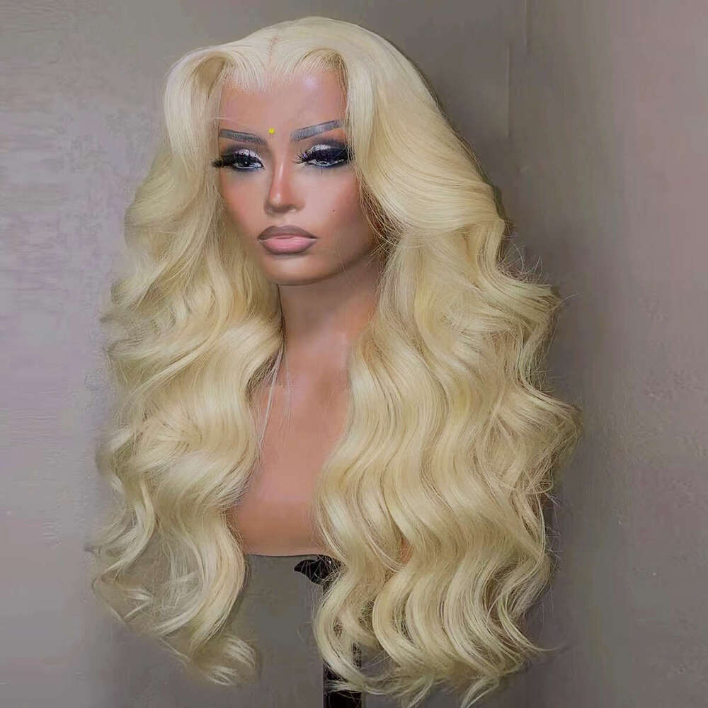 AIMEYA 613 Lace Front Golden Blonde Long Natural Wave Synthetic Hair Wigs For Women Heat Resistant Daily Use Wig