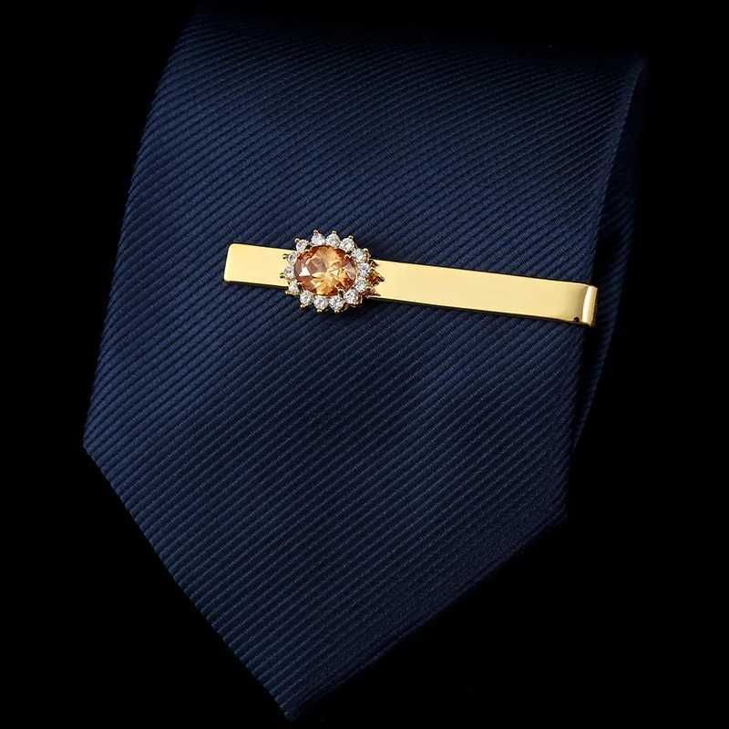 Advanced mens boutique lamp luxurious zircon tie clip fashionable temperature officially worn leading star tie accessories W240914
