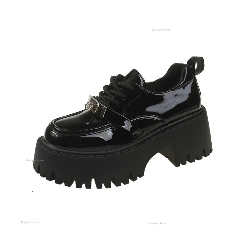 Leather Shoes Small British Style Loafers For Women, 2024 Summer New Minimalist Casual Dress With Thick Soles And Increased Height