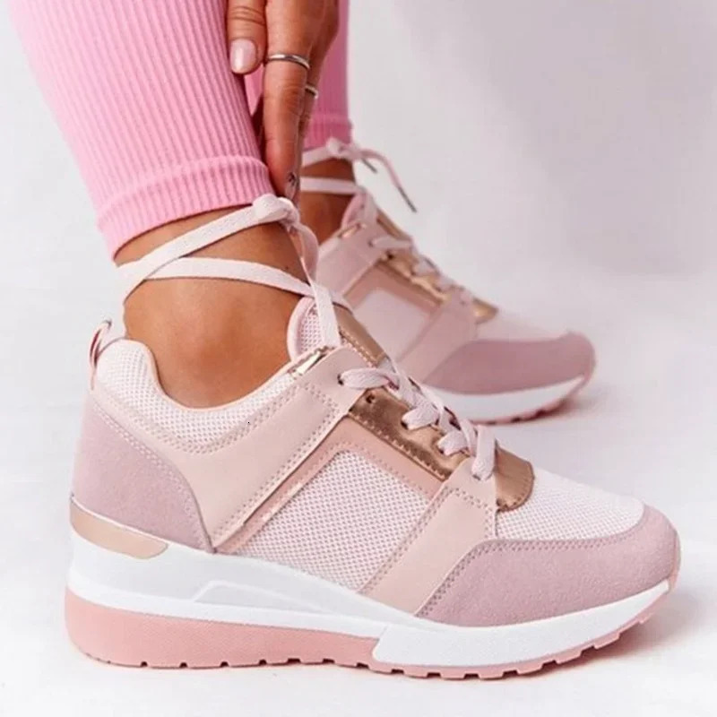 2024 New Women Chunky Solid Color Platform Thick Bottom Zipper Women's Vulcanized Shoes Sneakers atos De Mujer