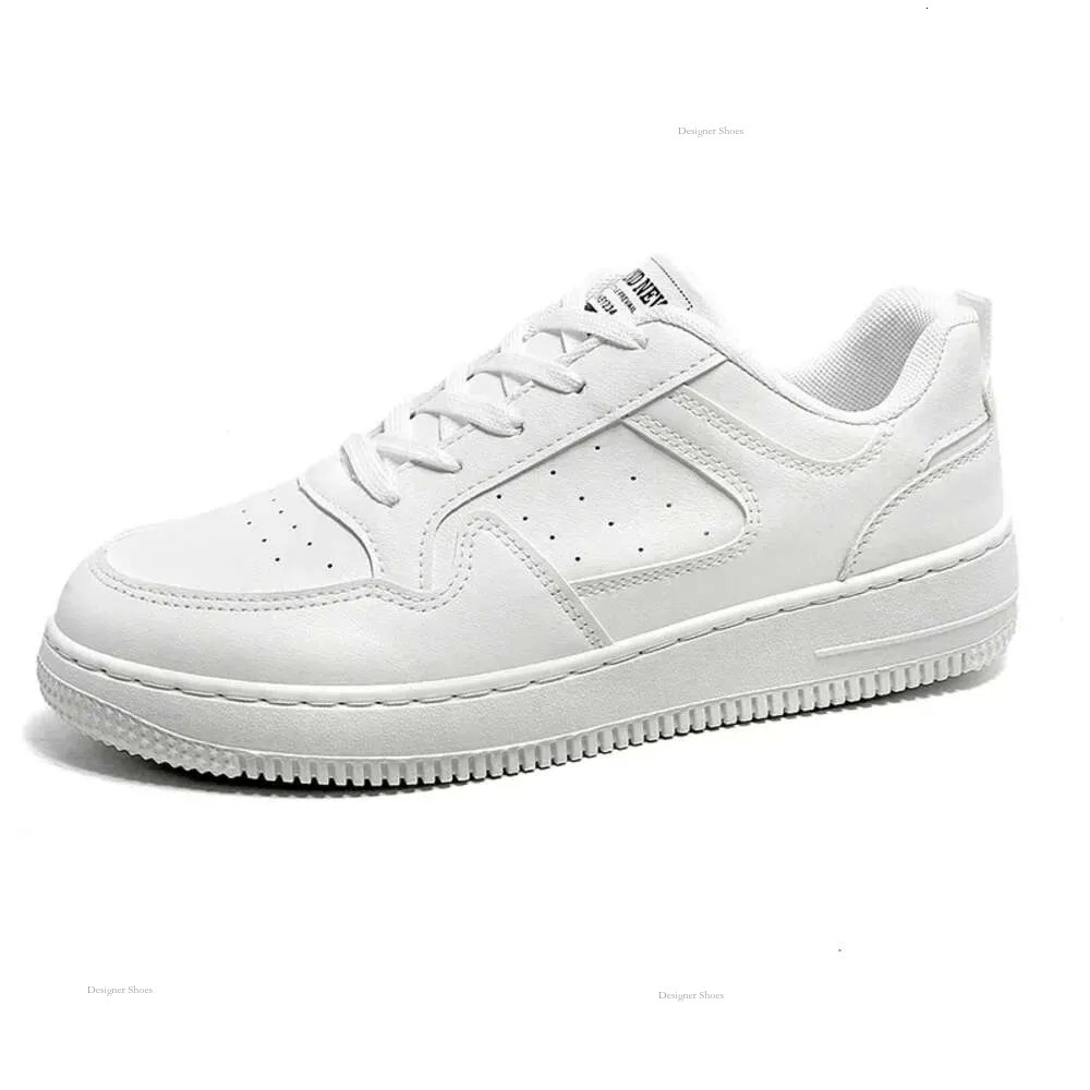 Skateboarding Sneaker Men Casual Leather Fashion Sports Women Comfortable Flat Slip-On White Shoes For Couple